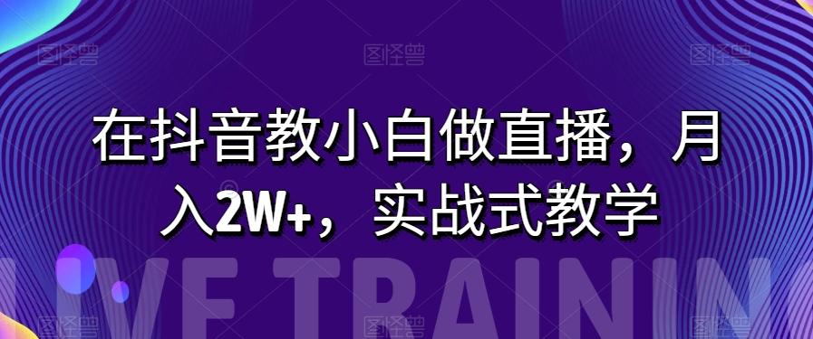 在抖音教小白做直播，月入2W+，实战式教学【揭秘】-禾谷轻创网