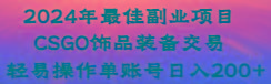 2024年最佳副业项目 CSGO饰品装备交易 轻易操作单账号日入200+-禾谷轻创网