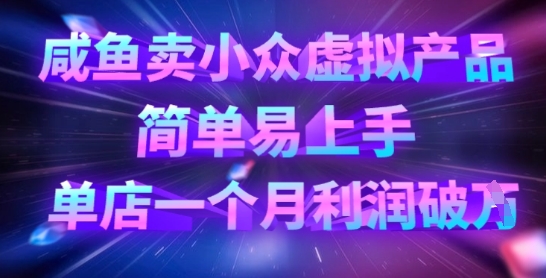 咸鱼卖小众虚拟产品，简单易上手，单店一个月利润破W-禾谷轻创网