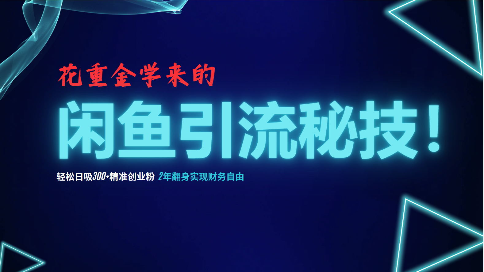 花重金学来的闲鱼引流秘技！轻松日吸300+精准创业粉，每天躺赚5000+，2...-禾谷轻创网