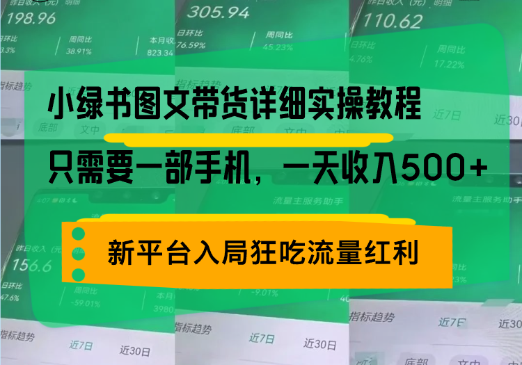 小绿书图文带货详细实操教程，只需要一部手机，一天收入500+，轻松变现-禾谷轻创网