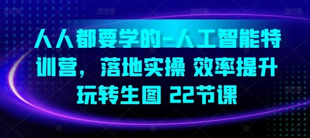 人人都要学的-人工智能特训营，落地实操 效率提升 玩转生图(22节课)-禾谷轻创网