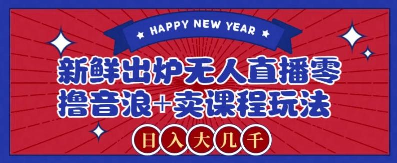 2024最新无人直播零撸音浪+卖课程玩法，日入大几千不是梦【揭秘】-禾谷轻创网