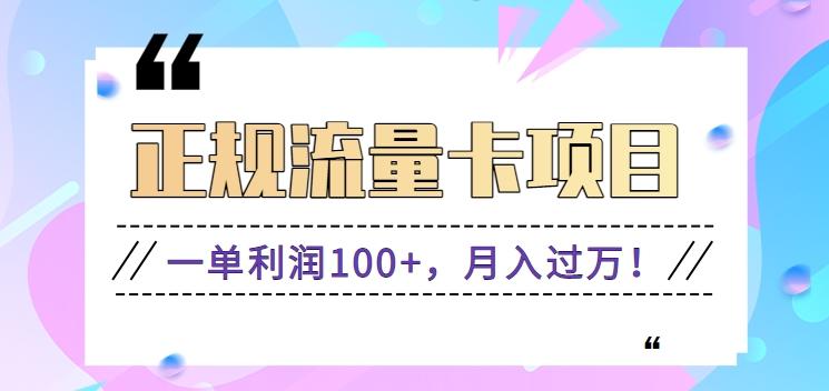 正规手机流量卡项目，一单利润100+，月入过万！人人可做(推广技术+正规渠道)-禾谷轻创网