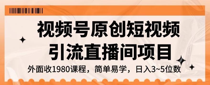 视频号原创短视频引流直播间项目，日入3~5五位数【揭秘】-禾谷轻创网