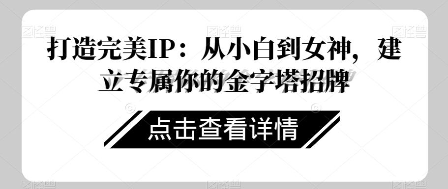 打造完美IP：从小白到女神，建立专属你的金字塔招牌-禾谷轻创网