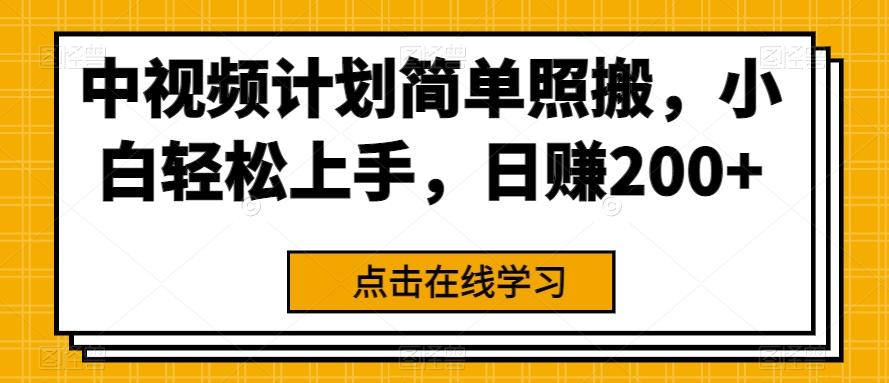 中视频计划简单照搬，小白轻松上手，日赚200+-禾谷轻创网