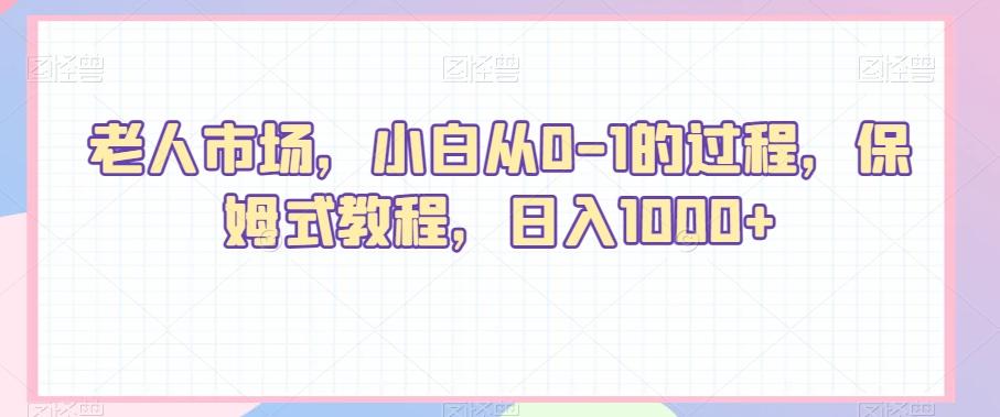 老人市场，小白从0-1的过程，保姆式教程，日入1000+-禾谷轻创网