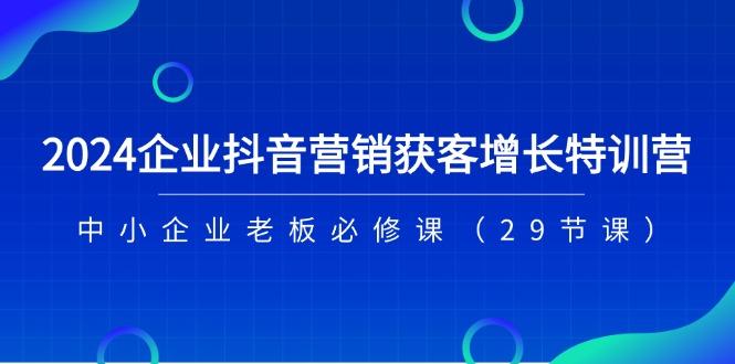 2024企业抖音-营销获客增长特训营，中小企业老板必修课(29节课-禾谷轻创网