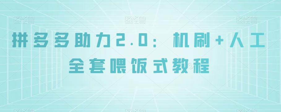拼多多助力2.0：机刷+人工全套喂饭式教程【揭秘】-禾谷轻创网