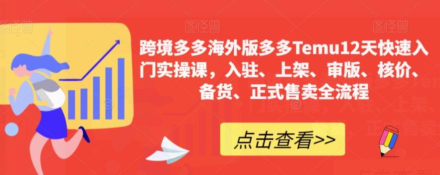 跨境多多海外版多多Temu12天快速入门实操课，入驻、上架、审版、核价、备货、正式售卖全流程-禾谷轻创网