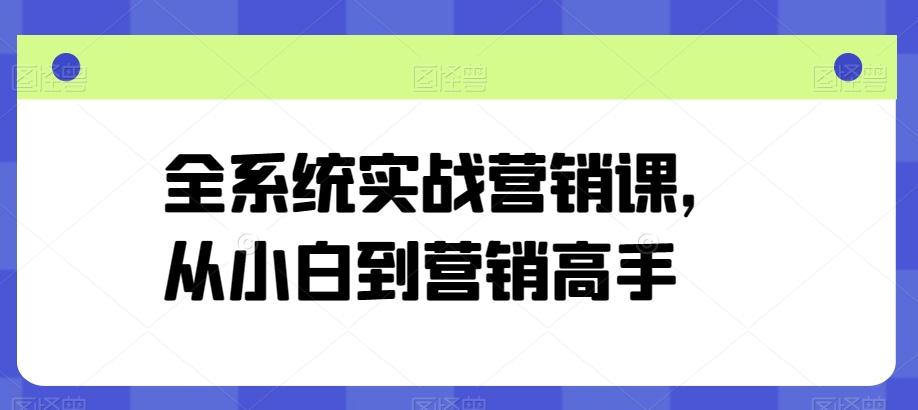 全系统实战营销课，从小白到营销高手-禾谷轻创网