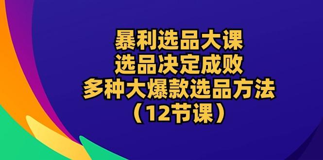 暴利 选品大课：选品决定成败，教你多种大爆款选品方法(12节课-禾谷轻创网