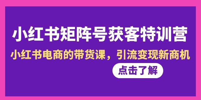 小红书-矩阵号获客特训营-第10期，小红书电商的带货课，引流变现新商机-禾谷轻创网