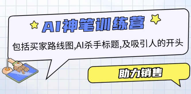 AI销售训练营，包括买家路线图, AI杀手标题,及吸引人的开头，助力销售-禾谷轻创网
