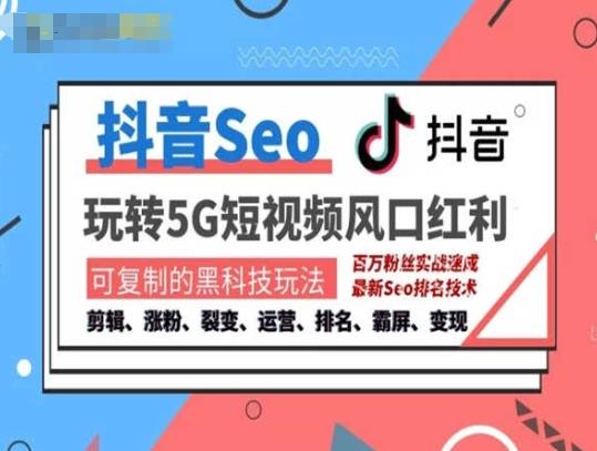 抖音SEO引流培训课程-抓住抖音风口，实现搜索排名，获取精准流量，快速成交变现-禾谷轻创网