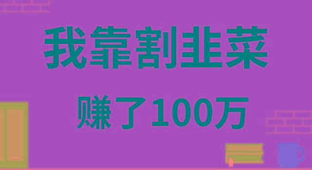 我靠割韭菜赚了 100 万-禾谷轻创网