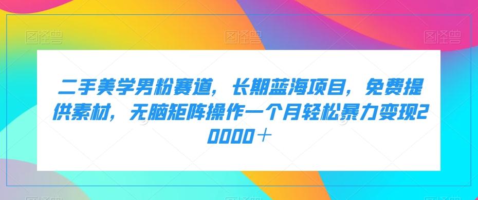 二手美学男粉赛道，长期蓝海项目，无脑矩阵操作一个月轻松暴力变现20000＋-禾谷轻创网