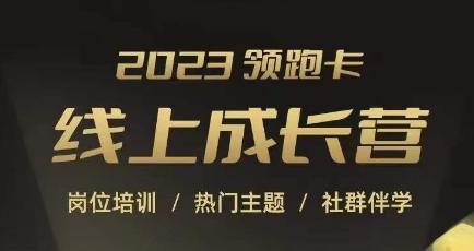 2023领跑卡线上成长营，淘宝运营各岗位培训，直通车、万相台、引力魔方、引流等，帮助突破成长瓶颈-禾谷轻创网
