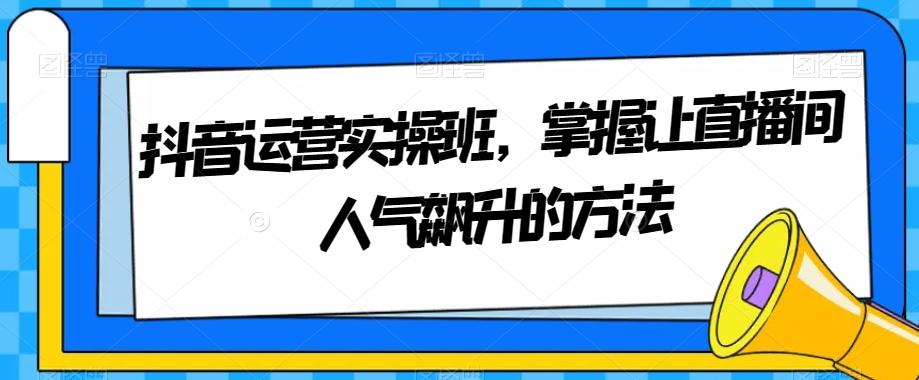 抖音运营实操班，掌握让直播间人气飙升的方法-禾谷轻创网