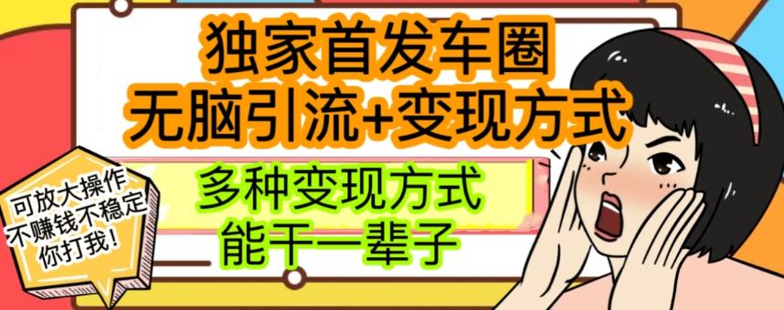 最新独家日入过千车圈暴力引流变现详解【揭秘】-禾谷轻创网