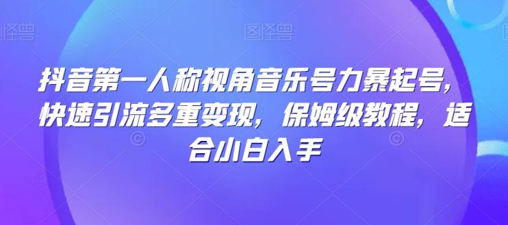 抖音第一人称视角音乐号力暴起号，快速引流多重变现，保姆级教程，适合小白入手-禾谷轻创网