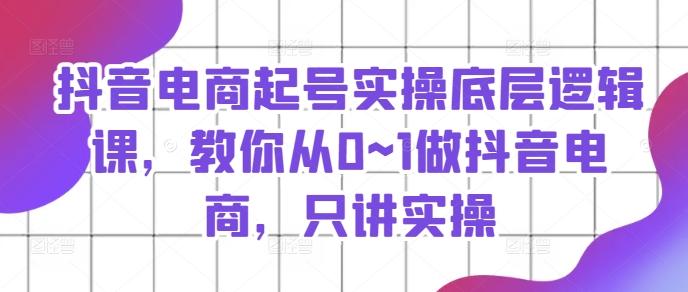 抖音电商起号实操底层逻辑课，教你从0~1做抖音电商，只讲实操-禾谷轻创网
