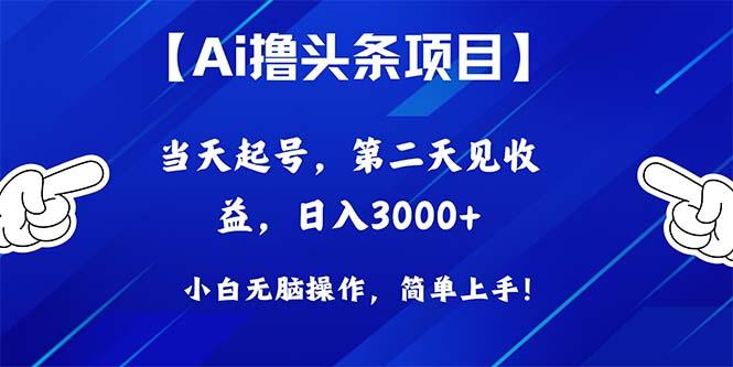 Ai撸头条，当天起号，第二天见收益，日入3000+-禾谷轻创网