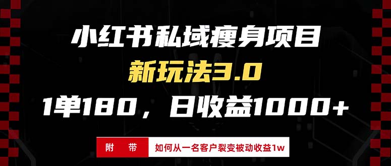 小红书瘦身项目3.0模式，新手小白日赚收益1000+(附从一名客户裂变收益…-禾谷轻创网
