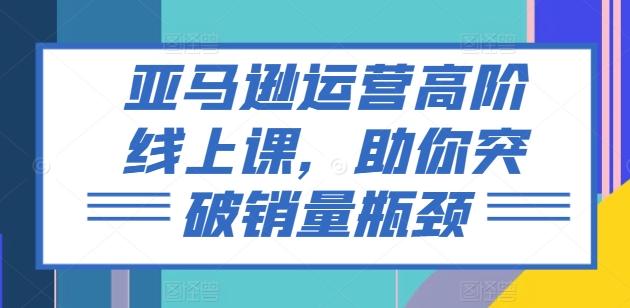 亚马逊运营高阶线上课，助你突破销量瓶颈-禾谷轻创网