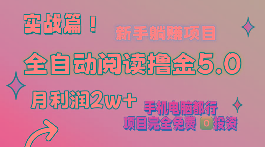 小说全自动阅读撸金5.0 操作简单 可批量操作 零门槛！小白无脑上手月入2w+-禾谷轻创网
