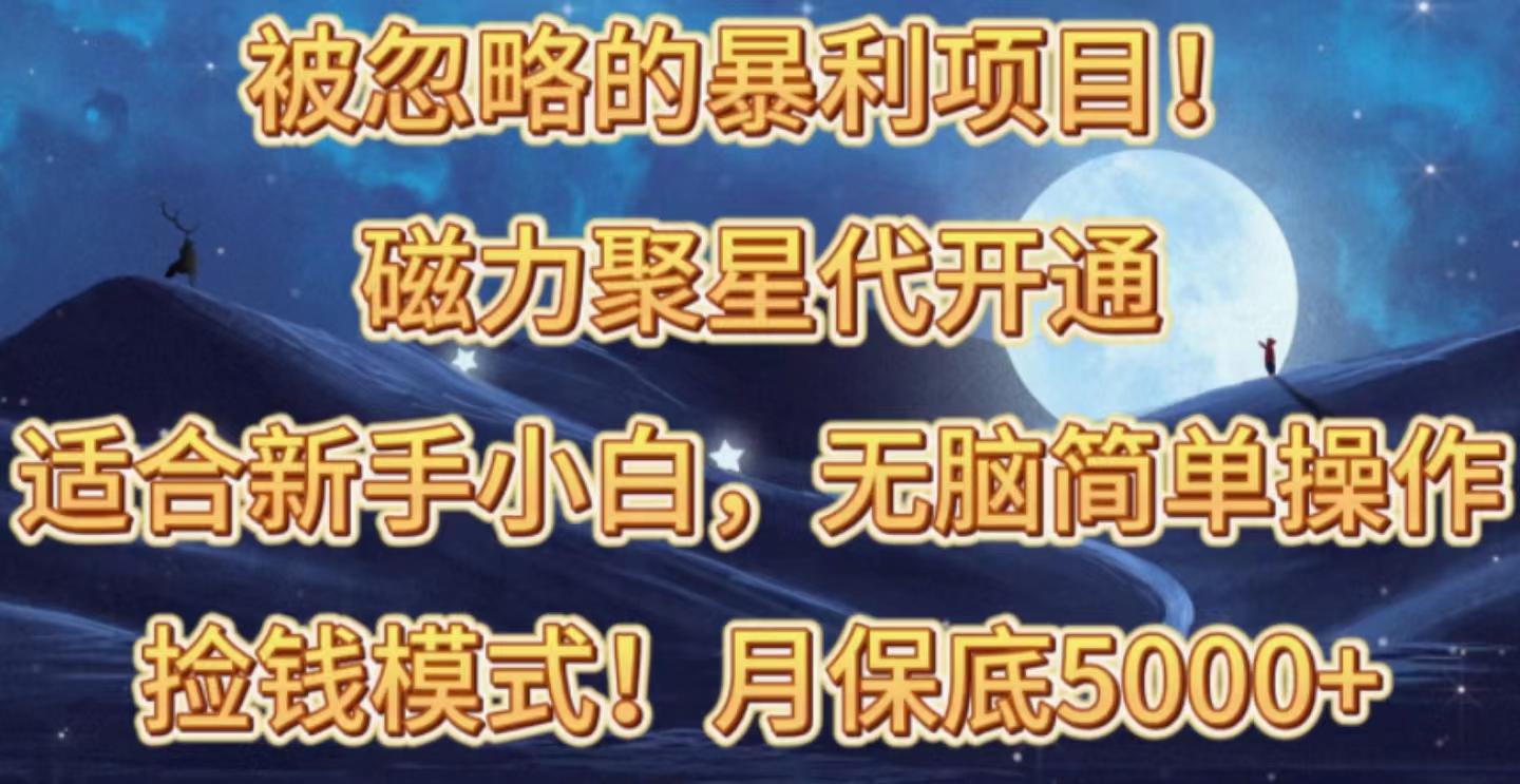 被忽略的暴利项目！磁力聚星代开通捡钱模式，轻松月入五六千-禾谷轻创网