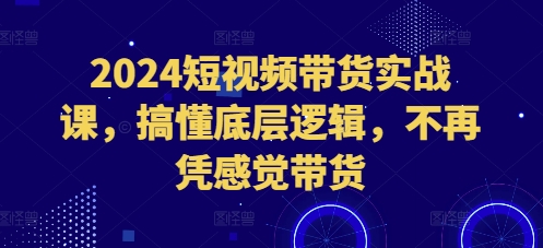 2024短视频带货实战课，搞懂底层逻辑，不再凭感觉带货-禾谷轻创网