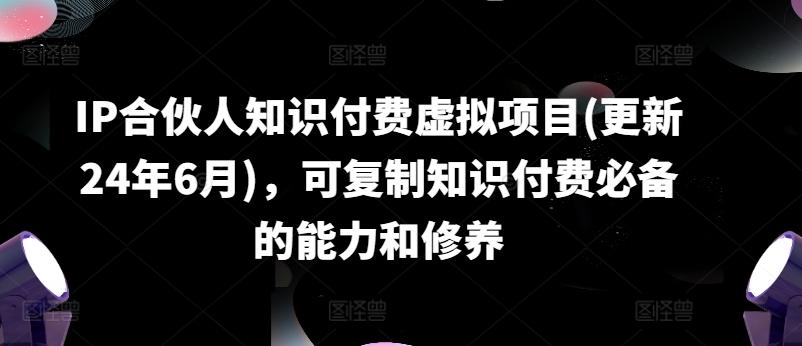 IP合伙人知识付费虚拟项目(更新24年6月)，可复制知识付费必备的能力和修养-禾谷轻创网