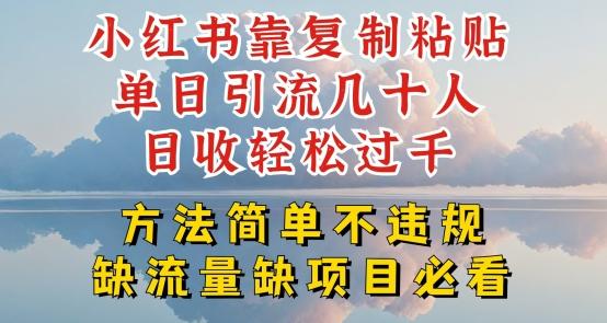 小红书靠复制粘贴单日引流几十人目收轻松过千，方法简单不违规【揭秘】-禾谷轻创网