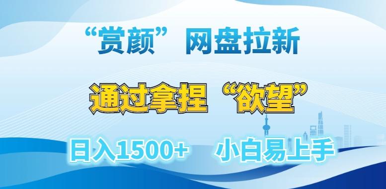 “赏颜”网盘拉新赛道，通过拿捏“欲望”日入1500+，小白易上手【揭秘】-禾谷轻创网
