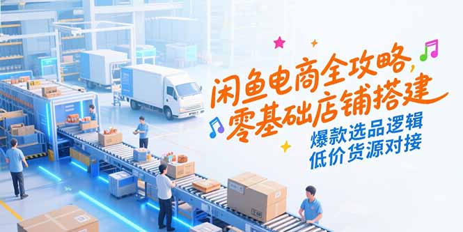 闲鱼电商全攻略，零基础店铺搭建，爆款选品逻辑，低价货源对接-禾谷轻创网