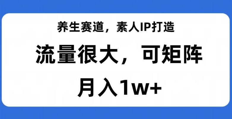 养生赛道，素人IP打造，流量很大，可矩阵，月入1w+【揭秘】-禾谷轻创网