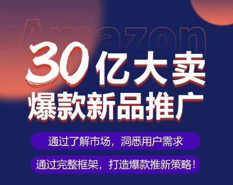 亚马逊·30亿大卖爆款新品推广，可复制、全程案例实操的爆款推新SOP-禾谷轻创网