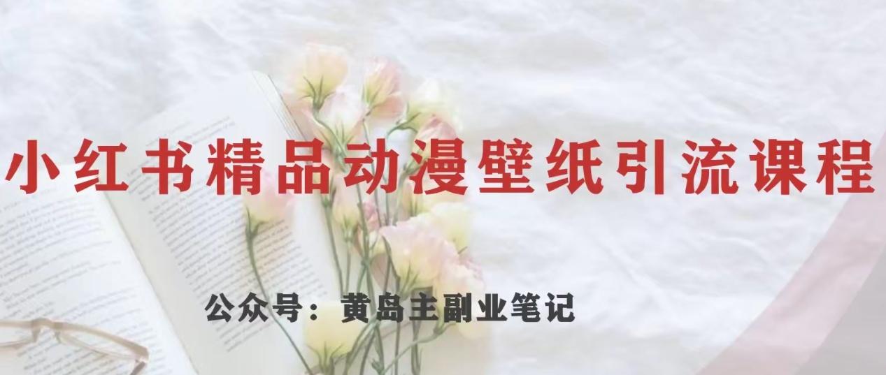 黄岛主·小红书精品动漫壁纸引流变现项目，一条龙变现玩法分享-禾谷轻创网