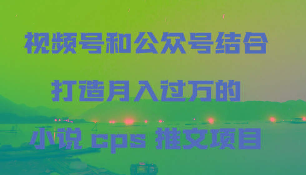 视频号和公众号结合打造月入过万的小说cps推文项目-禾谷轻创网