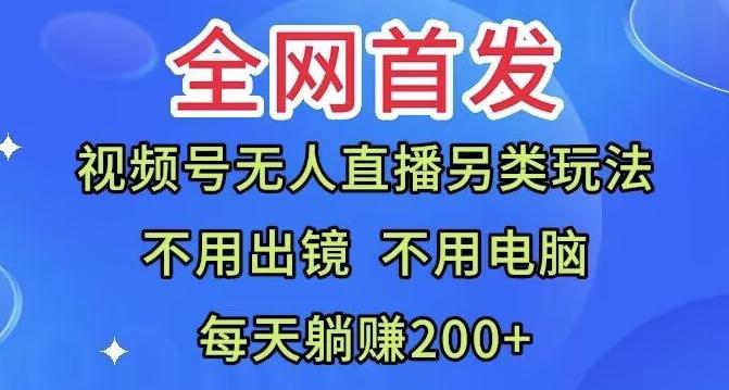 全网首发：视频号无人直播另类玩法，无需电脑，每天躺赚200+-禾谷轻创网