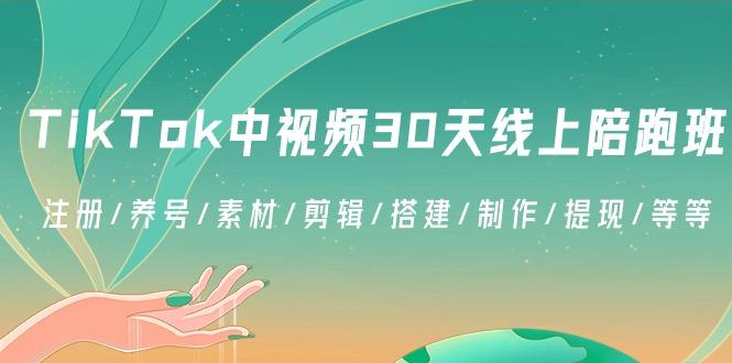 TikTok中视频-30天线上陪跑班：注册/养号/素材/剪辑/搭建/制作/提现/等等-禾谷轻创网