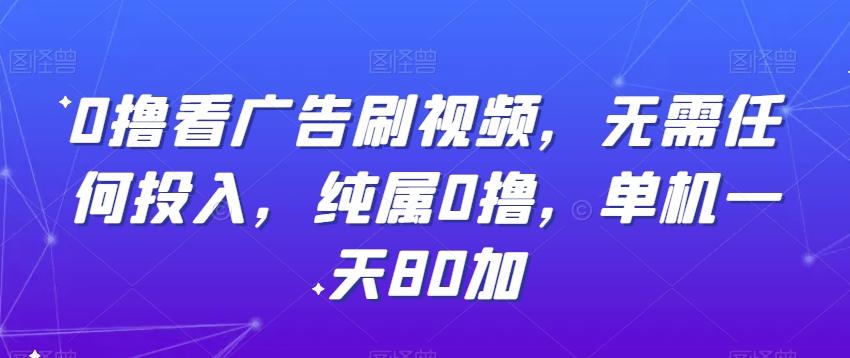 0撸看广告刷视频，无需任何投入，纯属0撸，单机一天80加-禾谷轻创网