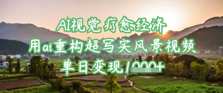 AI视觉疗愈经济：用ai重构超写实风景视频，单日变现多张-禾谷轻创网