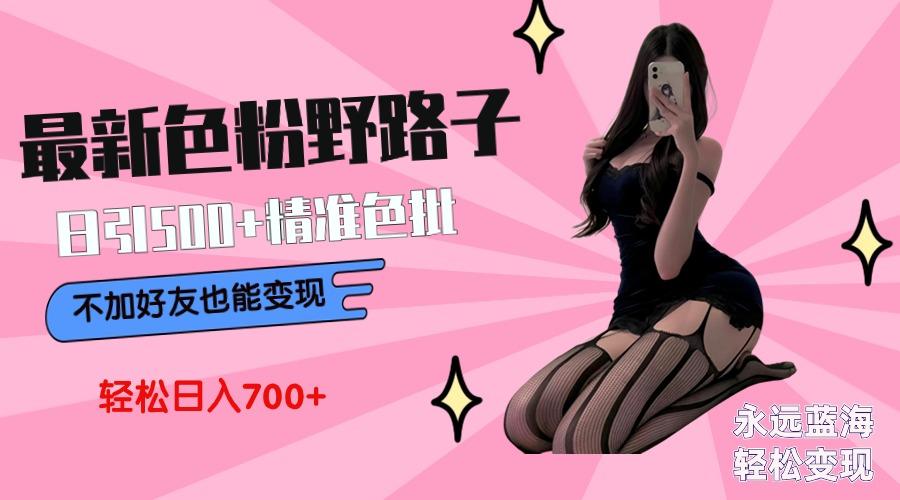 最新色粉变现野路子，日引500+老色批 可不加好友直接变现 小白轻松日入700+-禾谷轻创网