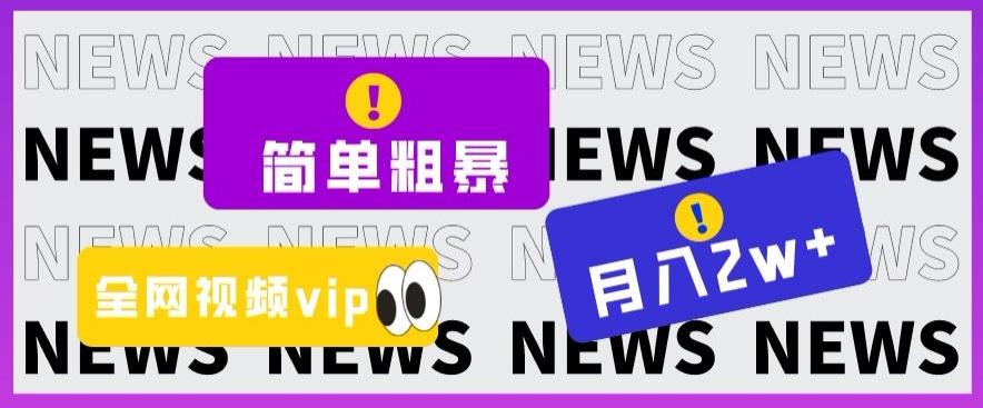 简单粗暴零成本，高回报，全网视频VIP掘金项目，月入2万＋【揭秘】-禾谷轻创网