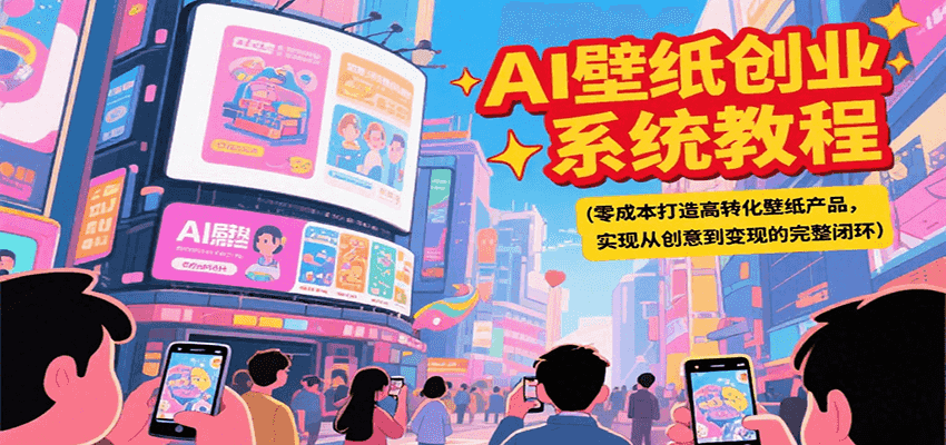AI壁纸创业系统教程,零成本打造高转化壁纸产品,实现从创意到变现的完整闭环-禾谷轻创网