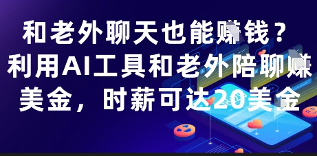 和老外聊天也能挣钱？利用AI工具和老外陪聊挣美金，时薪可达20刀-禾谷轻创网