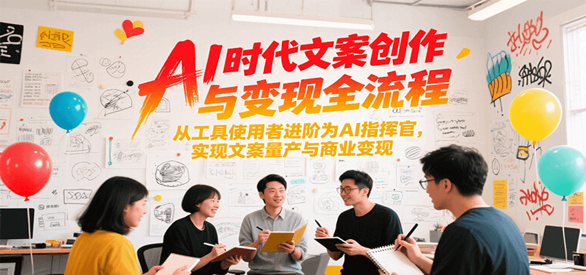 AI时代文案创作与变现全流程,从工具使用者进阶为AI指挥官,实现文案量产与商业变现-禾谷轻创网